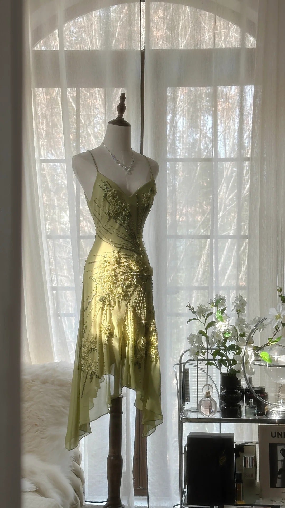 Vintage Evening Dresses, Sleeveless Green Party Gowns  cg25516