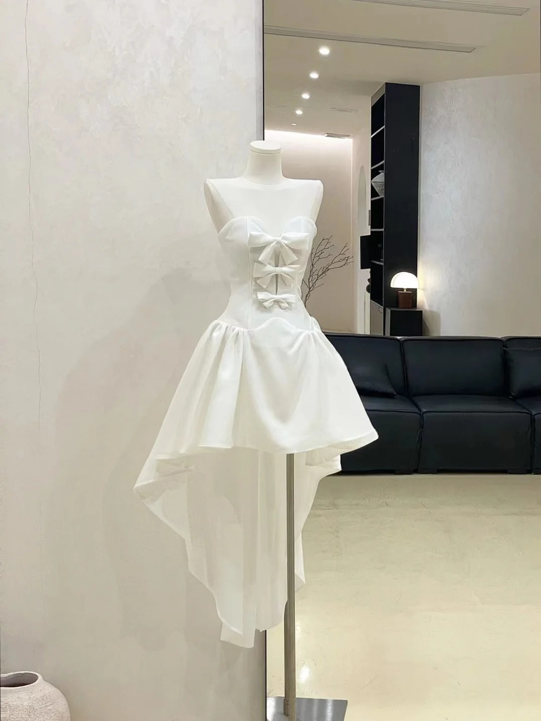 White beautiful princess homecoming dress short chiffon ball gown evening dress birthday dress gh4523