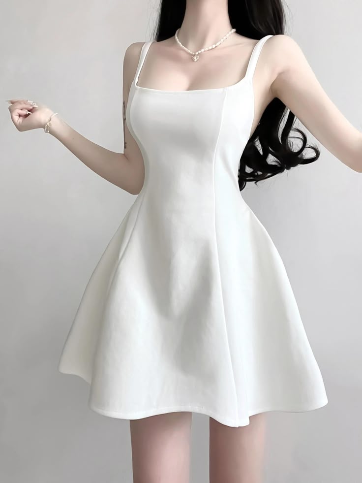 A Line White Short Simple Party Dress Homecoming Dress     cg25657