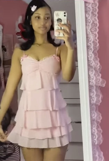 Pink Chiffon Birthday Outfit Short Evening Dress Cocktail Dresses Short Party Dress   fg7987