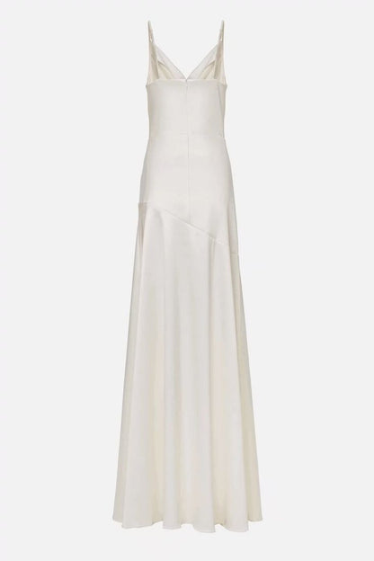 Spaghetti Straps Sleeveless White Prom Dress          fg4971