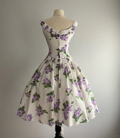 A Line Flower Print Short Party Dress Cocktail Dresses Homecoming Dress     cg25701