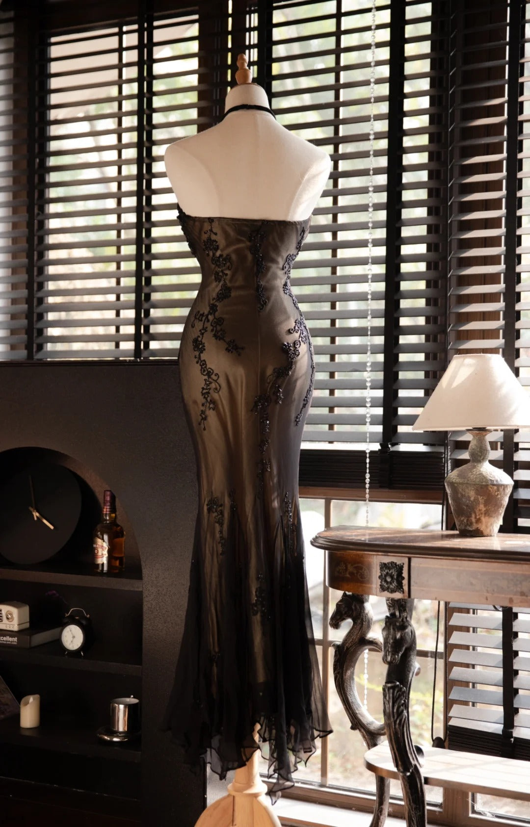 Sexy Halter Vintage Evening Dresses, Sleeveless Long Party Gowns  cg25506