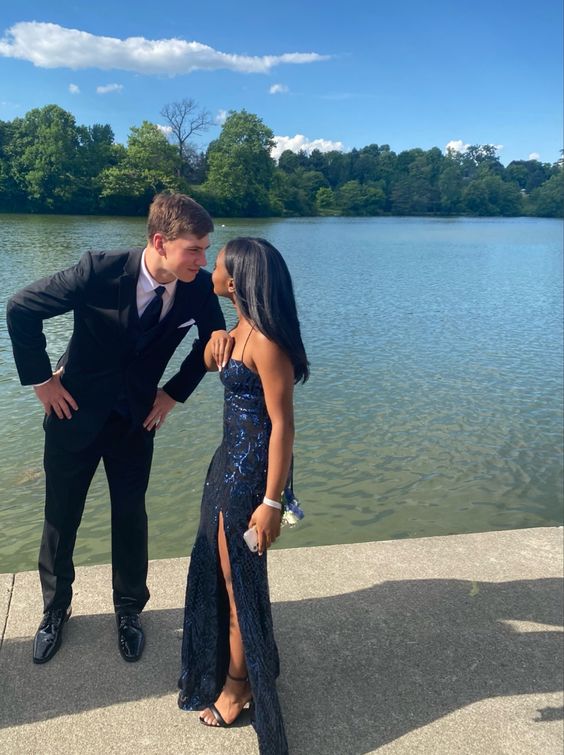 Navy Blue Prom Dress Long Formal Dress       fg5561