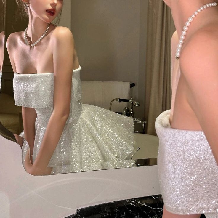 A Line Homecoming Dress Elegant Strapless Short Dress, Sparkly Birthday Evening Party Cocktail Dress  fg7944