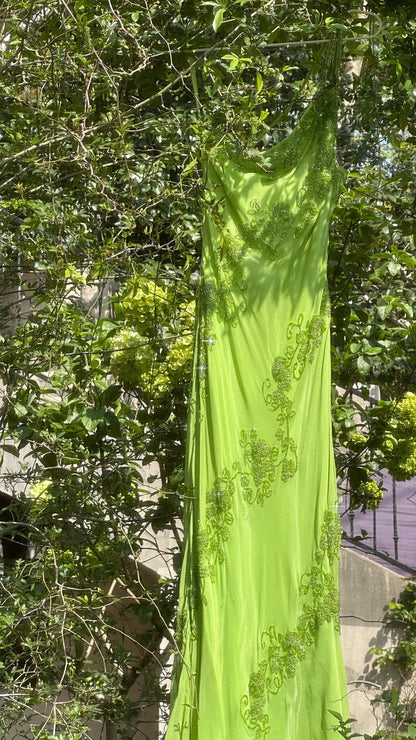 Vintage Evening Dresses, Green Sleeveless Party Gowns  cg25531