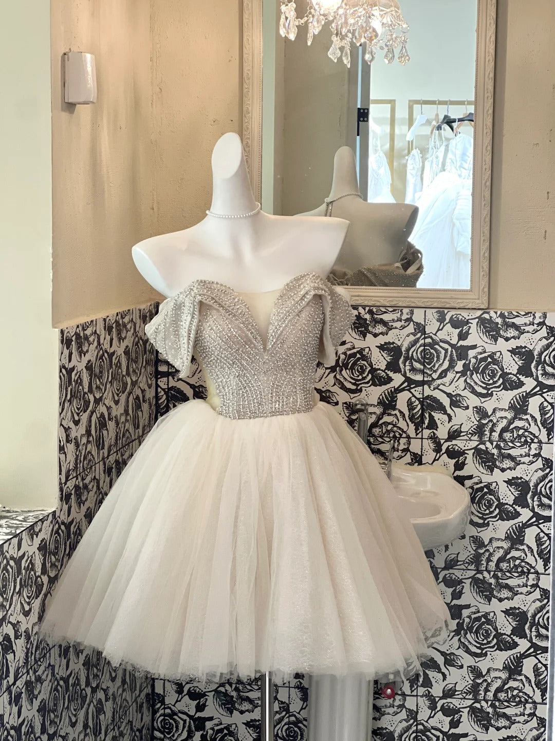 A Line Tulle Off Shoulder Short Party Dress Cocktail Dresses Homecoming Dress     cg25780