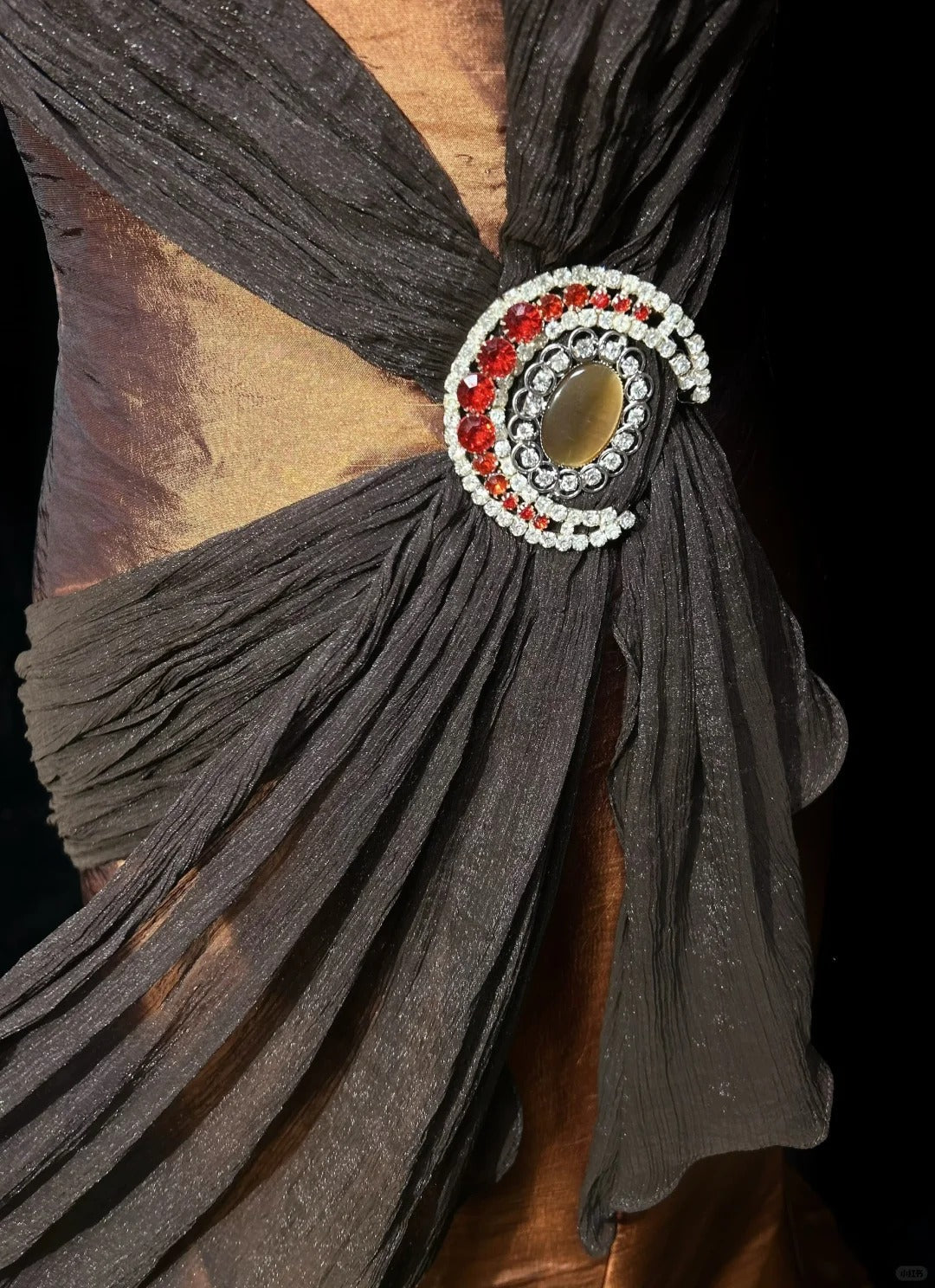 Brown Maillard Vintage Fashion Elegant Exquisite Beaded Strap Long Satin Floor Length Train Ball Gown Evening Dress Prom Dress gh3874