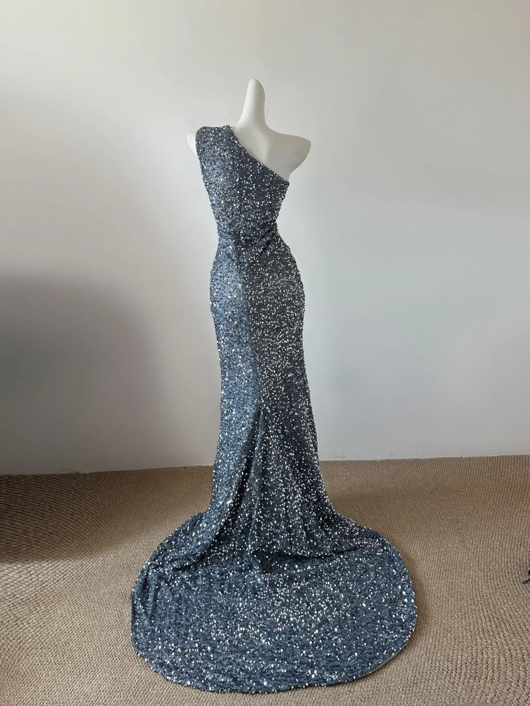 Silver Shiny Fashion Sequin Long Prom Dress Evening Gown Party Dress gh4837