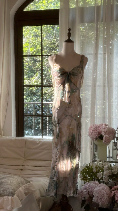 Fairy Beading Elegant Long Tiered Chiffon Ball Gown Evening Gown Party Dress gh4752