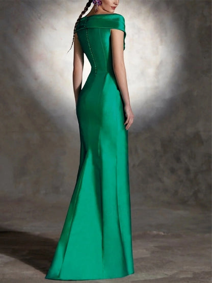 V-neck Solid Color Maxi Dress