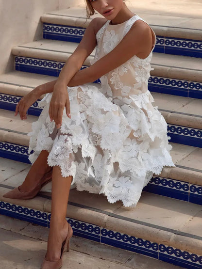 Lace Vine Applique Women's Dress