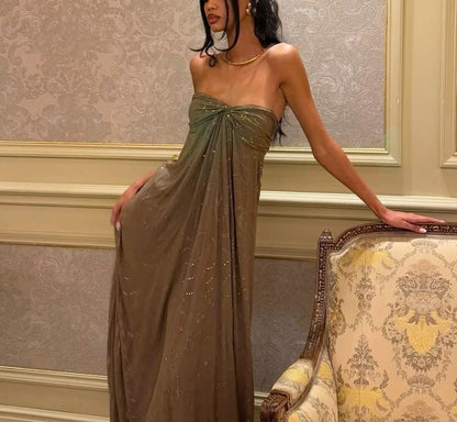 Matcha Green Sweet Exquisite Beading Long Chiffon Elegant Floor Length Ball Gown Evening Gown Party Dress Prom Dress gh3771