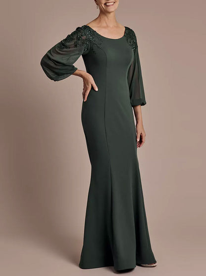 Embroidered Bandeau Ruffle Gown