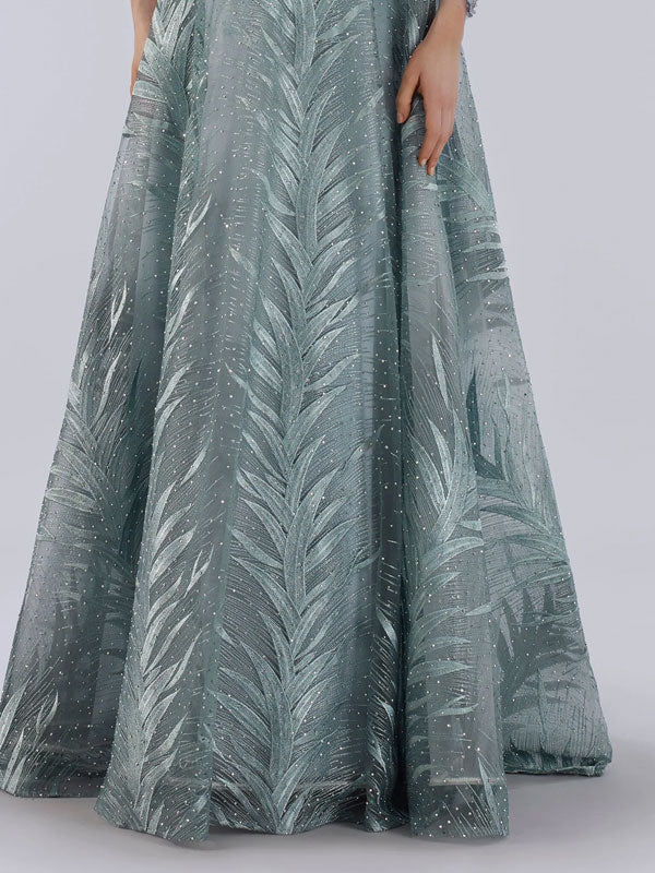 Lace see-through elegant ladies wedding dress