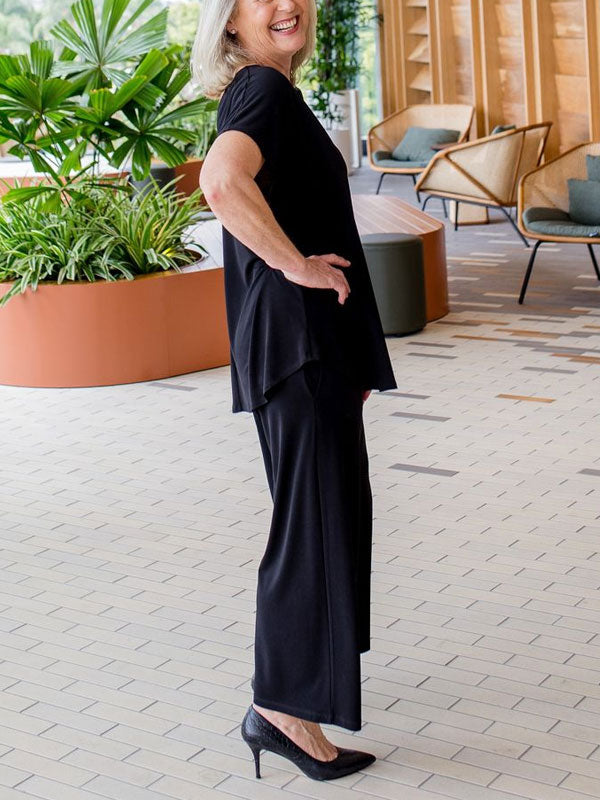 Round Neck Pullover Undershirt Ladies Sets