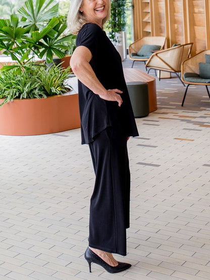 Round Neck Pullover Undershirt Ladies Sets