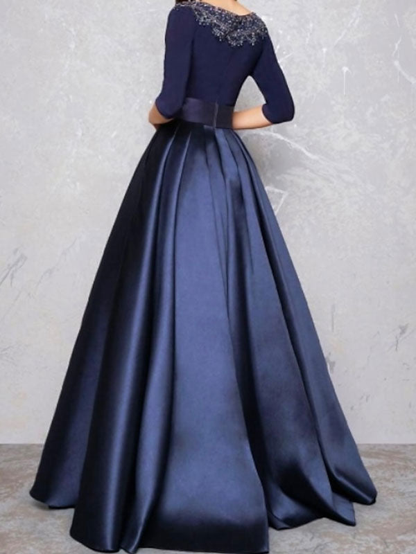 Guest Satin Pleated Lace Women's Gown