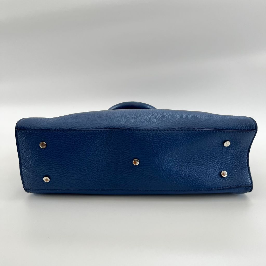 Aigner Blue Leather Medium Cybill Tote