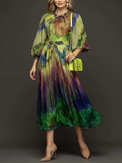 Colorful Chiffon Elegant Women's Dress