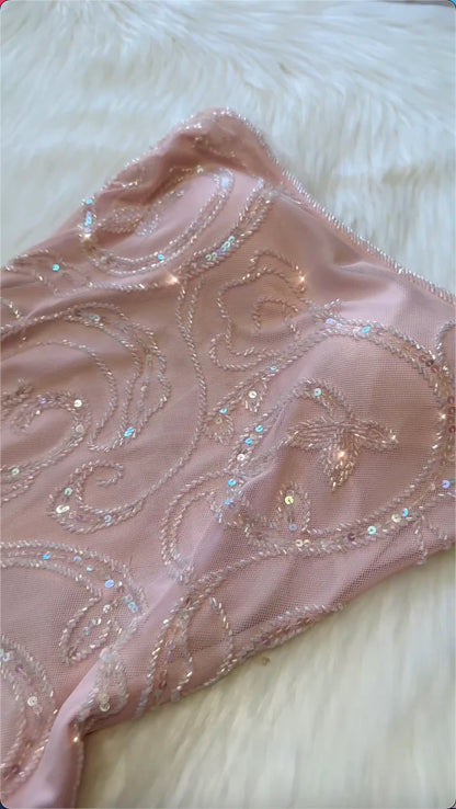 Pink Gorgeous Fashion Elegant Exquisite Beaded Long Satin Ball Gown Evening Dress Party Dress gh3428