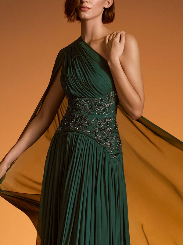 Elegant Flowing Mesh Shawl Women's Gown