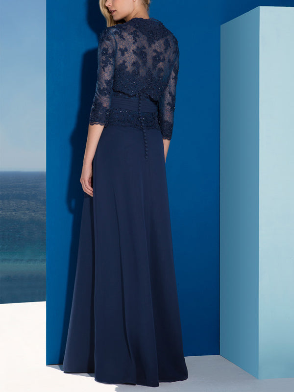 Lace Solid Color Maxi Dress