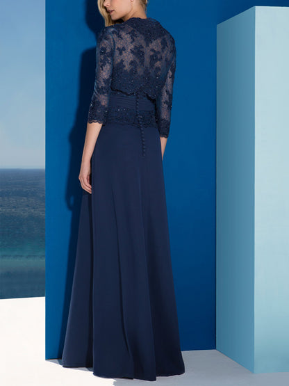 Lace Solid Color Maxi Dress