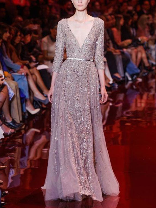 Chiffon Sequin Exquisite Show Lady Dress