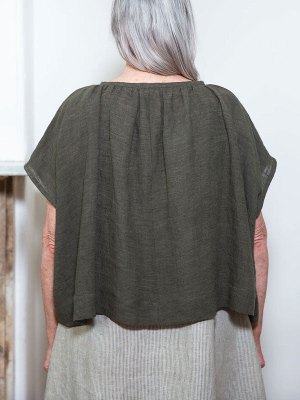 Loose Women's Cotton and Linen Short Sleeves