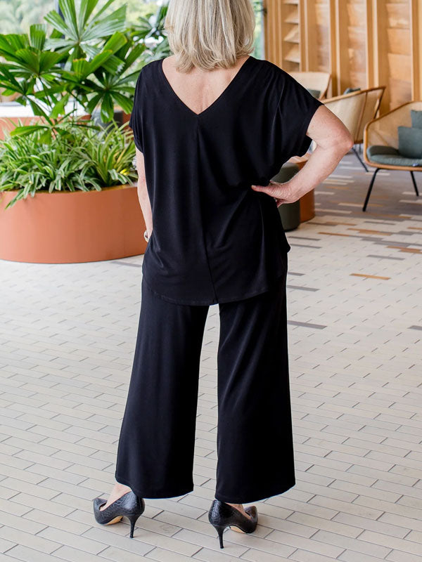 Round Neck Pullover Undershirt Ladies Sets