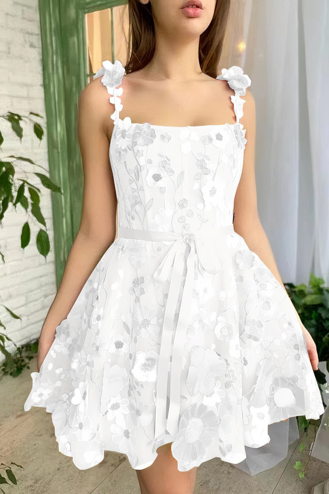 loveedsTM-Three-dimensional flower embroidery hip-hugging sexy dress