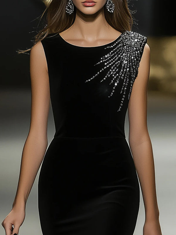 Bodycon Dress With Crystal-Embellished Shoulder Detail