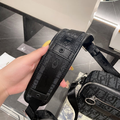 Dior Safari Messenger Bag Black Canvas