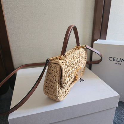 CELINE TEEN CELINE LOLA IN RAFFIA EFFECT TEXTILE
