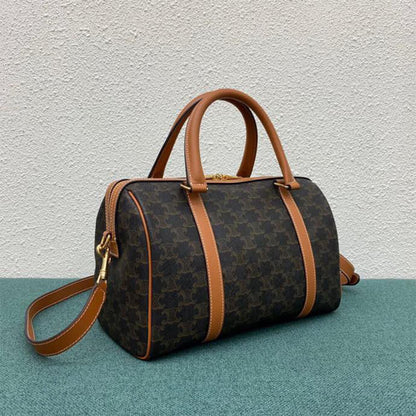CELINE Large Boston IN Triomphe Canvas and calfskin