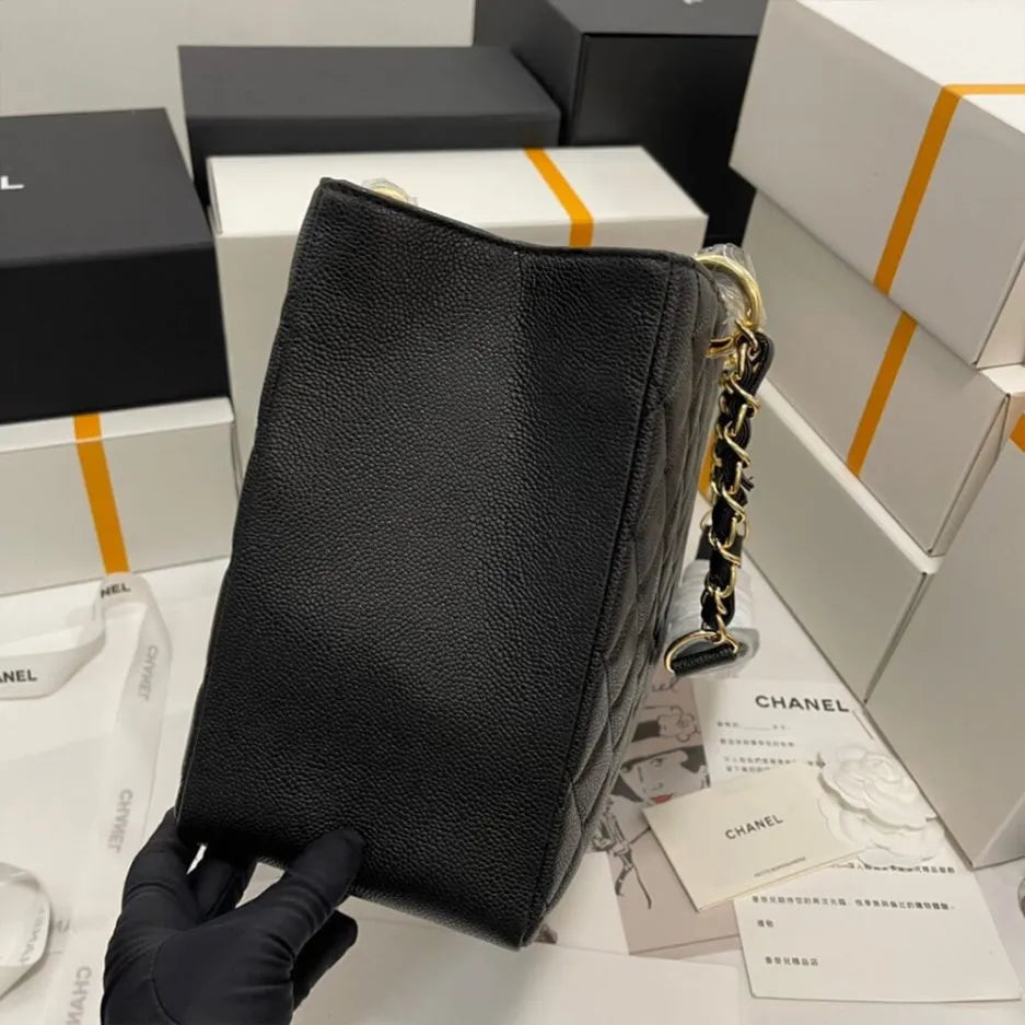 CHANEL CAVIAR QUILTED GRAND SHOPPING TOTE GST BLACK