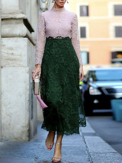 Lace Hollow Stitching Women's Dress