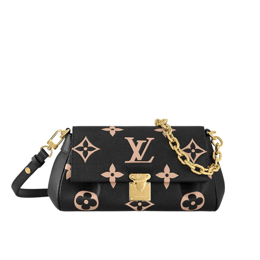 LOUIS VUITTON FAVORITE BAG BICOLOUR MONOGRAM EMPREINTE BLACK 24CM M45859
