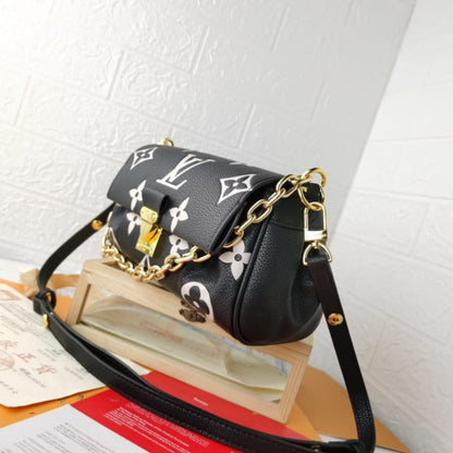 LOUIS VUITTON FAVORITE BAG BICOLOUR MONOGRAM EMPREINTE BLACK 24CM M45859