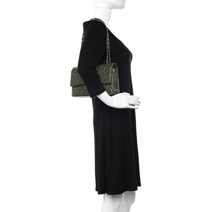 Chanel Caviar Quilted Medium Double Flap Dark Green