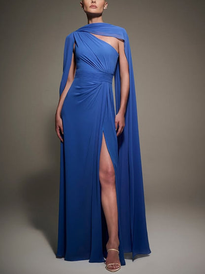 Off-shoulder Solid Color Maxi Dress