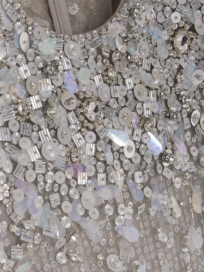 Mesh Sequins Maxi Dress