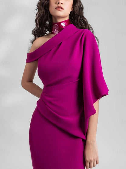 Off-shoulder Solid Color Maxi Dress