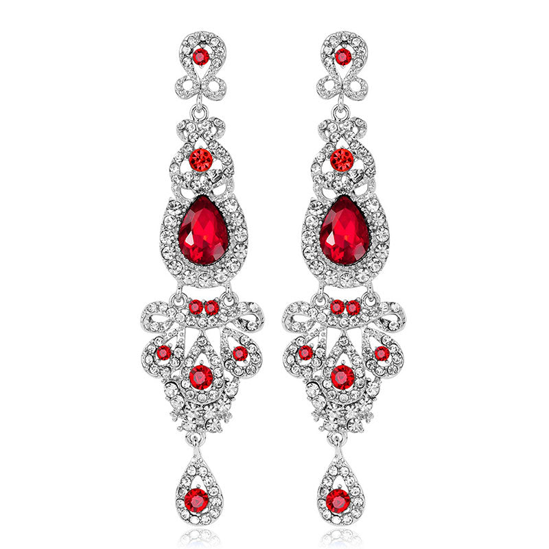 Hundred alloy and diamond crystal earrings