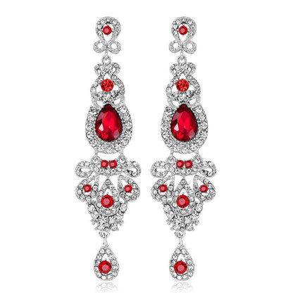 Hundred alloy and diamond crystal earrings