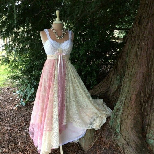 White Pink Yellow Gradient Elegant Delicate Lace Long/Short Chiffon Homecoming Dress Prom Dress Evening Dress Birthday Party Dress Prom Dress gh4087