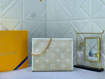 LV Soft Trunk White Taurillon Monogram