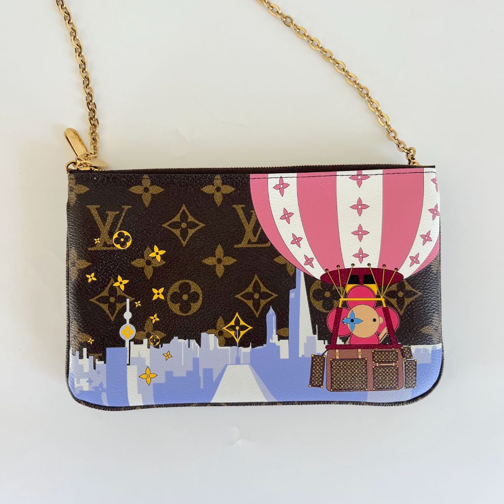 Louis Vuitton Christmas Animation Double Zip Pochette Bag