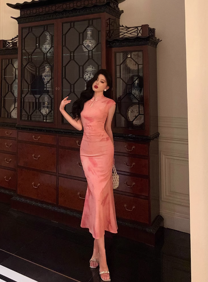 Sexy Mermaid High Neckline Pink 18th Birthday Dress Long Party Birthday Outfits For Women For Women DP0182